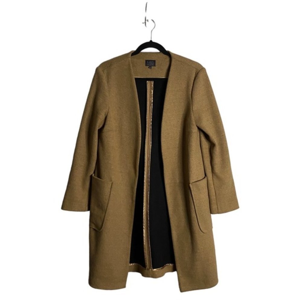 M&S Collection Women's Camel Open Front Soft Wool Knit Overcoat